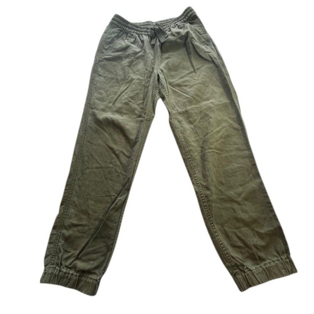 J. Crew Point Sur Army Green Linen Blend Pull On Jogger Pants- Size 00